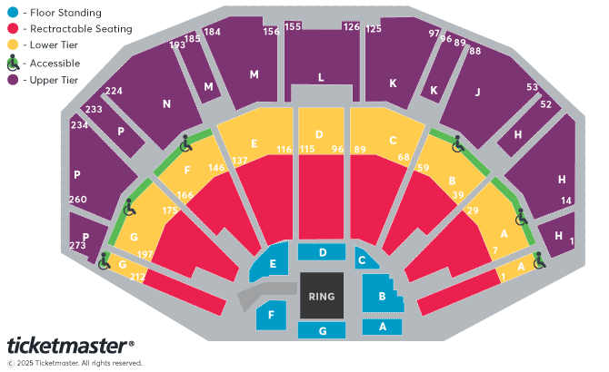 WWE Smackdown Live Seating Plan at 3Arena