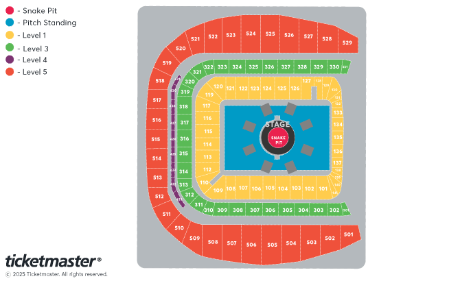 Metallica: M72 World Tour | 2-Day Ticket (Fri 19 + Sun 21 June'26) Seating Plan at Aviva Stadium