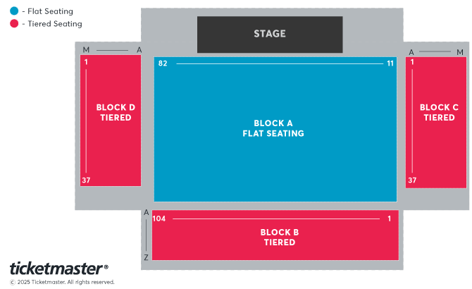 Venue seating chart for K-Pop Forever! for reference only