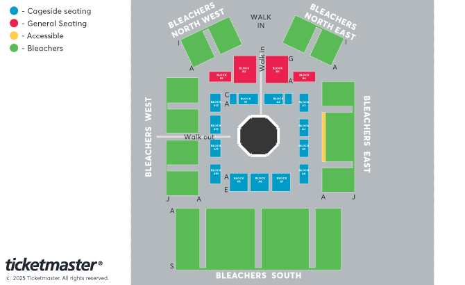 Venue seating chart for Cage Warriors for reference only