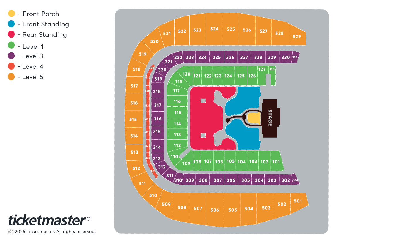 Noah Kahan: The Last of the Bugs Tour Seating Plan at Aviva Stadium