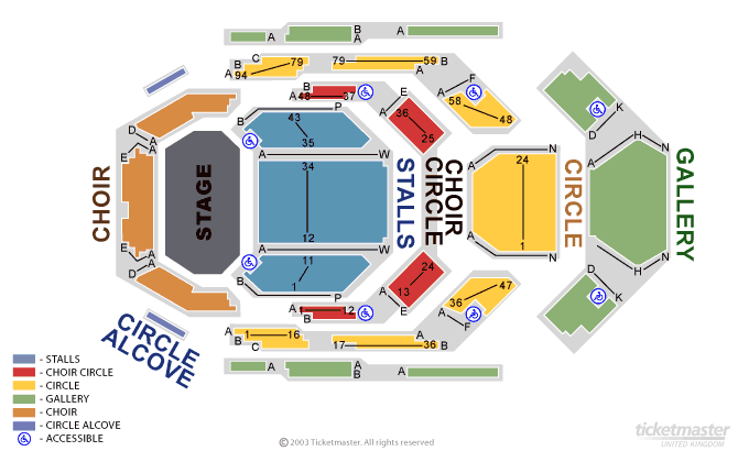 Russell Watson Seating Plan at Bridgewater Hall