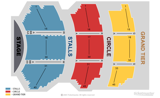 Manchester Palace Theatre Seating Plan