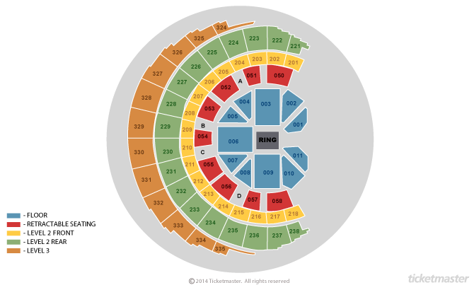 WWE Live Seating Plan at OVO Hydro