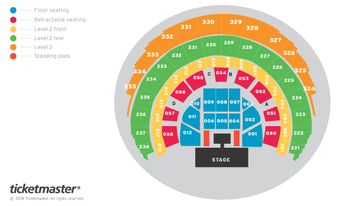 Country To Country 2019 - 3 Day Festival Pass Seating Plan at OVO Hydro