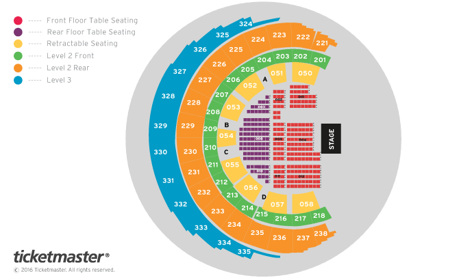 Premier League Darts Seating Plan at OVO Hydro