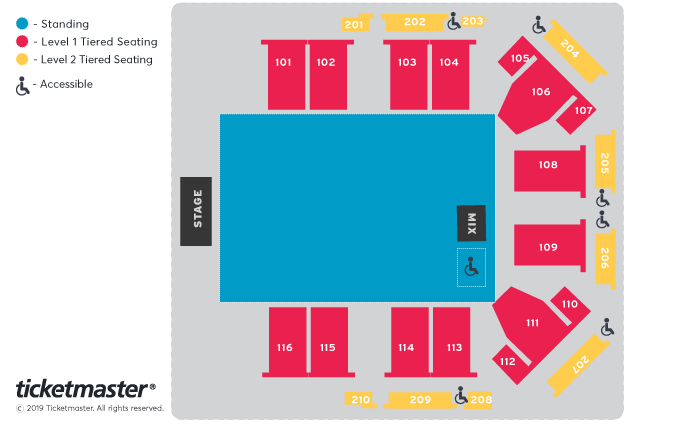 Clubland - VIP Dining Package Seating Plan at P&J Live Arena