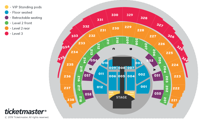 Jonas Brothers Seating Plan at OVO Hydro