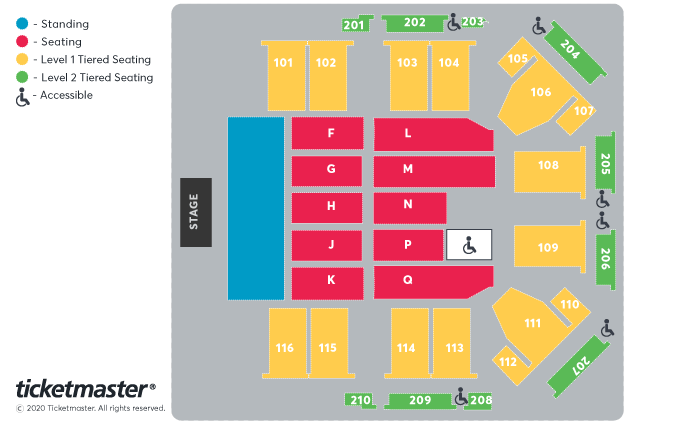 Bryan Adams Seating Plan at P&J Live Arena