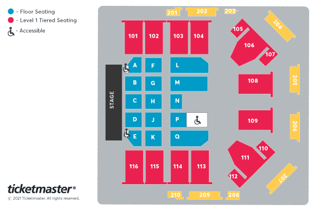 Westlife - The Wild Dreams Tour Seating Plan at P&J Live Arena