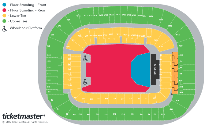 Bruce Springsteen and The E Street Band Seating Plan at Murrayfield