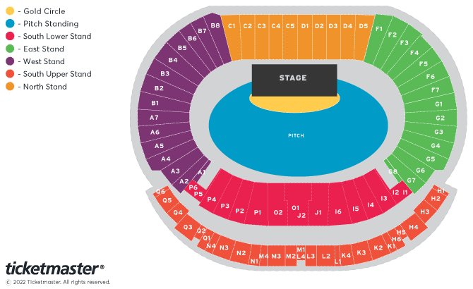 Red Hot Chili Peppers 2023 Tour (Seats) Seating Plan at Hampden Park