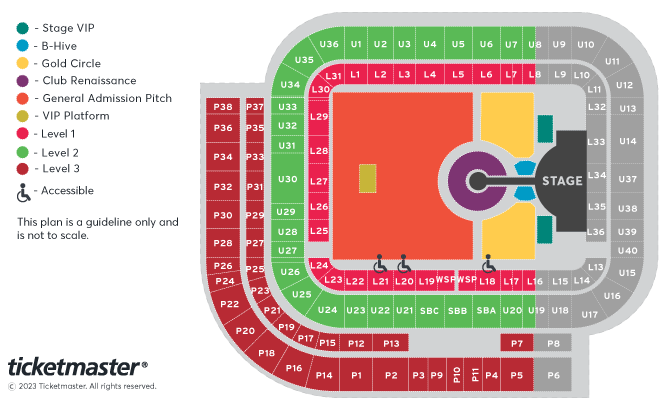 BEYONCÉ - RENAISSANCE WORLD TOUR Seating Plan at Sunderland Stadium Of Light