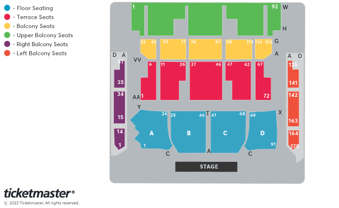 Rick Astley Seating Plan at Bournemouth International Centre