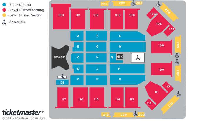 Elton John Seating Plan at P&J Live Arena