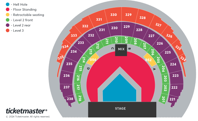 Bullet For My Valentine & Trivium The Poisoned Ascendancy UK Tour 2025 Seating Plan at OVO Hydro