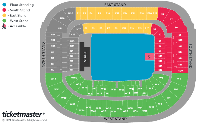 Oasis Seating Plan at Murrayfield