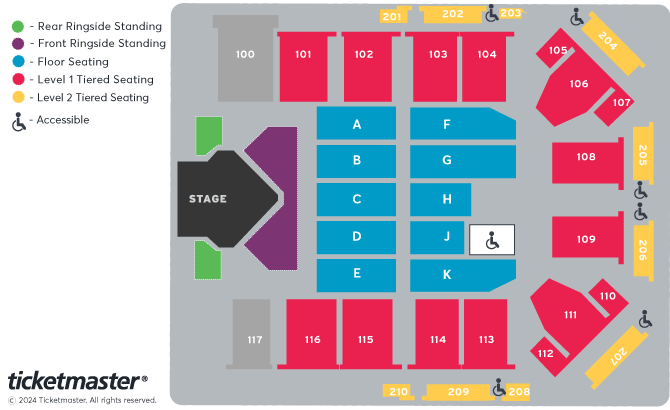 Busted vs McFly Seating Plan at P&J Live Arena