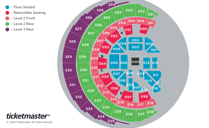 WWE Monday Night Raw Seating Plan at OVO Hydro