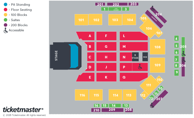 Five Seating Plan at P&J Live Arena