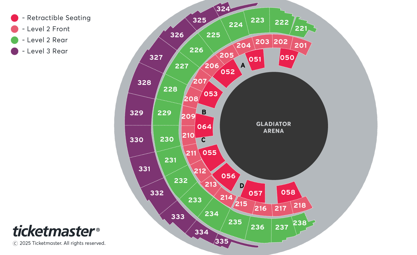 Gladiators Live Seating Plan at OVO Hydro