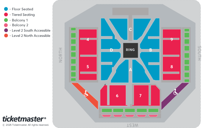 WWE Live - Road To Clash In Paris Seating Plan at Motorpoint Arena Cardiff