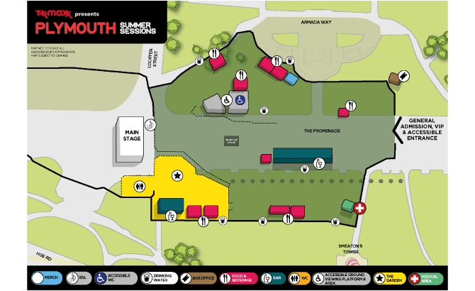 Venue seating chart for The Corrs for reference only