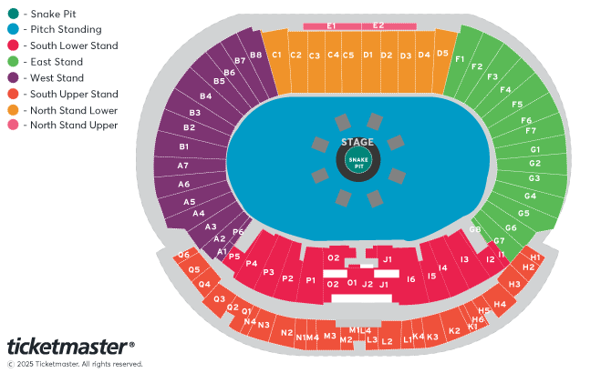 Metallica: M72 World Tour Seating Plan at Hampden Park