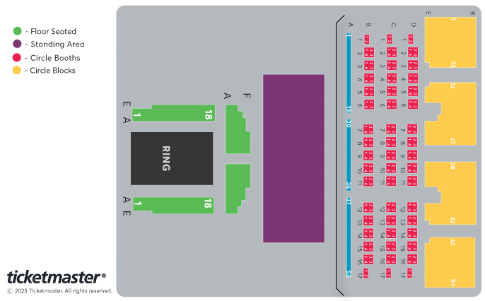 Venue seating chart for Lucha VaVOOM for reference only