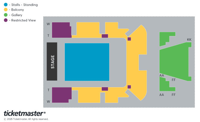 Venue seating chart for Mogwai for reference only