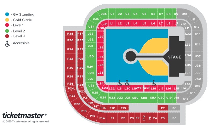 TAKE THAT - THE CIRCUS LIVE - Summer 2026 Seating Plan at Sunderland Stadium Of Light