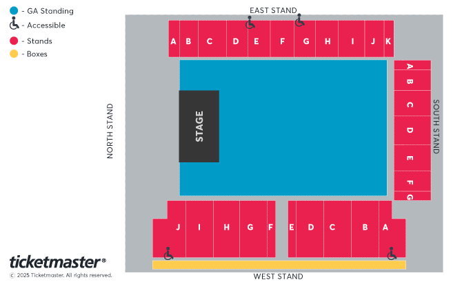 Venue seating chart for Billy Ocean for reference only