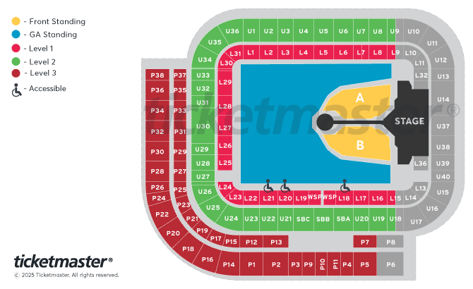 TAKE THAT - THE CIRCUS LIVE - Summer 2026 Seating Plan at Sunderland Stadium Of Light