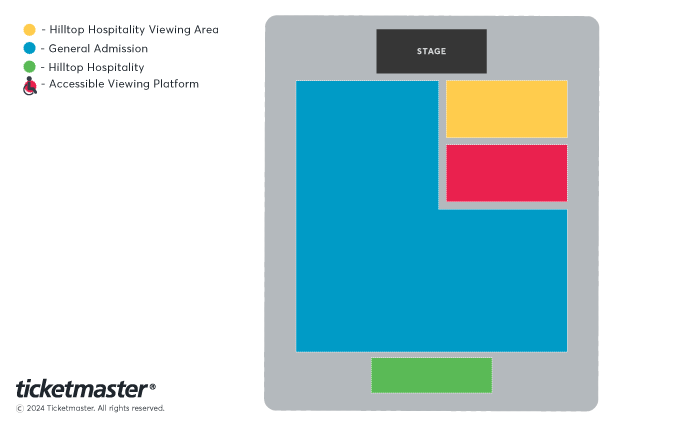 Venue seating chart for On the Mount at Wasing for reference only