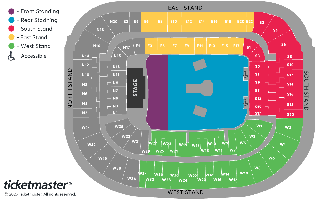 Bon Jovi: FOREVER TOUR Seating Plan at Murrayfield