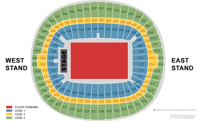 Coldplay: Music of the Spheres World Tour Seating Plan - Wembley Stadium