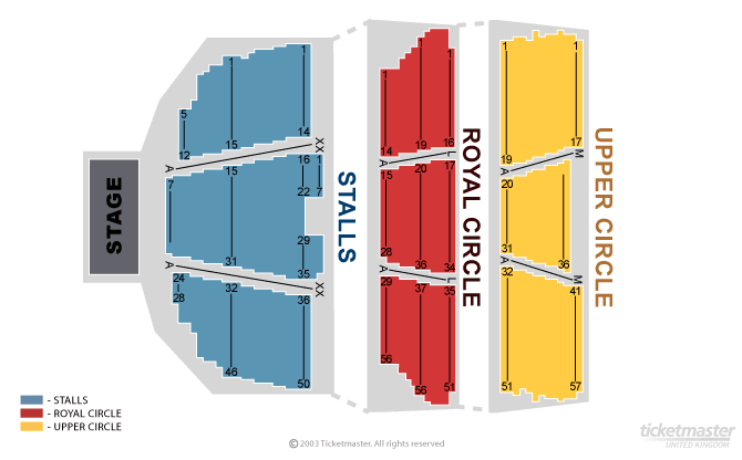 City and Colour Seating Plan at London Palladium