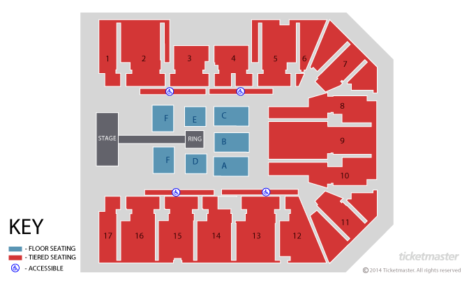 WWE Live Seating Plan at Resorts World Arena