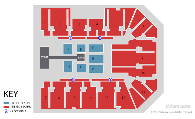 WWE Live Seating Plan at bp pulse LIVE