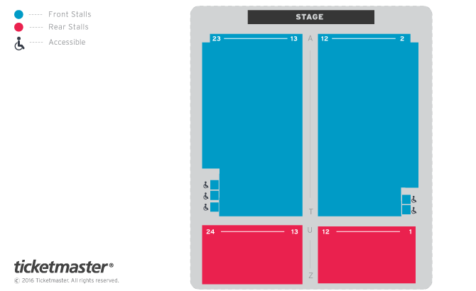 Venue seating chart for Michael Starring Ben for reference only