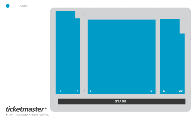 Venue seating chart for Chloe Petts for reference only