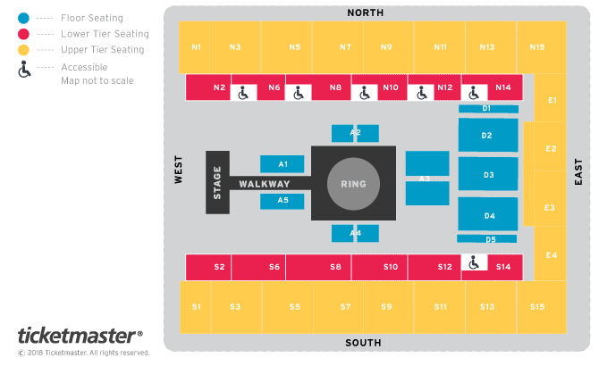 WWE Live Seating Plan at OVO Arena Wembley