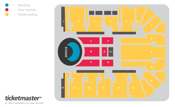 Olly Murs Seating Plan at Resorts World Arena