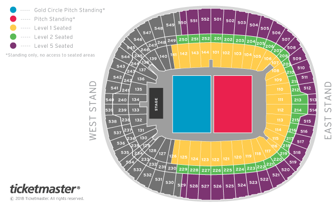 P!NK - Beautiful Trauma World Tour Seating Plan at Wembley Stadium