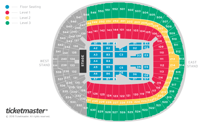 Wembley Stadium Seating Chart Row Numbers