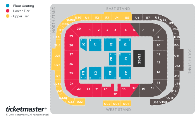 Rod Stewart: Live in Concert Seating Plan at Stadium MK