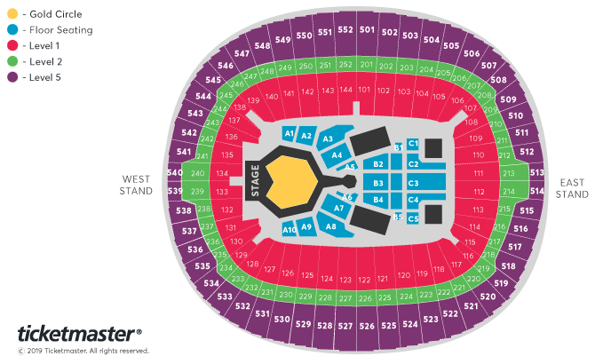 Wembley Seating Chart