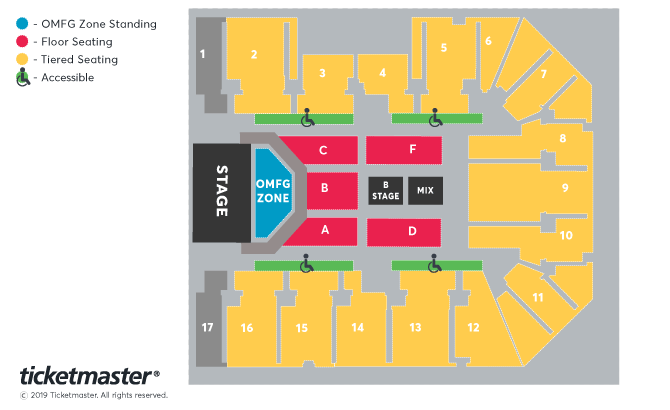 McFly Seating Plan at Resorts World Arena