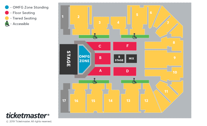 McFly Seating Plan - Resorts World Arena