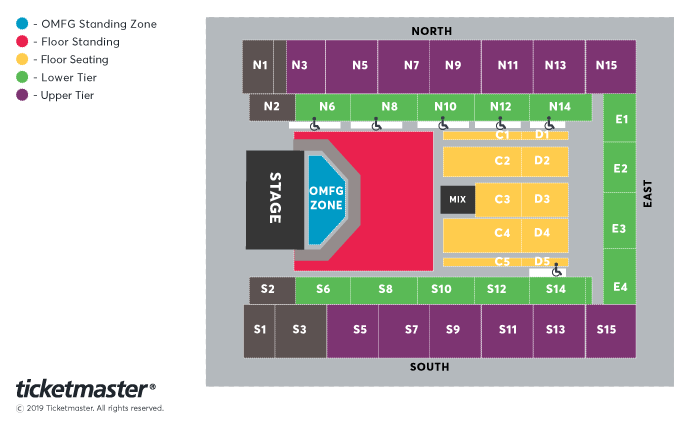 McFly Seating Plan at OVO Arena Wembley